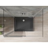 Mexen Omega-3S 3-sided shower enclosure, sliding 110x100 cm, transparent, chrome + Flat shower tray - 825-110-100-01-00-3s-4070
