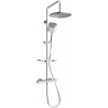 Mexen KT17 exposed shower set with rain shower and thermostatic faucet, chrome - 771501793-00