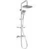 Mexen KT17 exposed shower set with rainfall shower head and thermostatic mixer, chrome - 771501793-00