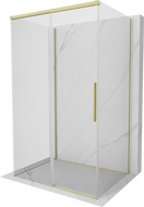Mexen Rox-3S 3-wall sliding shower cabin 130 x 120 cm, transparent, brushed gold - 8C2-130-120-55-00-3S