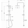 Mexen KT17 surface-mounted shower set with a rainmaker and thermostatic mixer tap, Chrome - 771501793-00