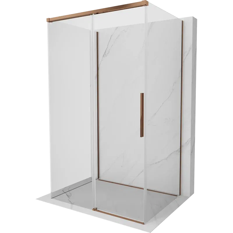 Mexen Rox-3S 3-sided sliding shower cabin 140 x 70 cm, transparent, rose gold - 8C2-140-070-60-00-3S