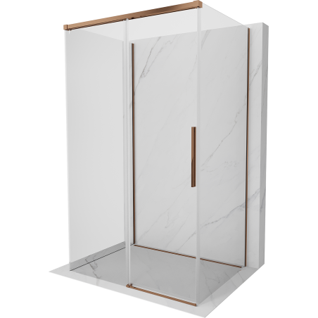 Mexen Rox-3S 3-sided sliding shower cabin 140 x 70 cm, transparent, rose gold - 8C2-140-070-60-00-3S
