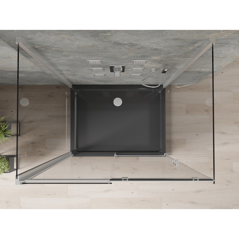 Mexen Omega-3S 3-wall sliding shower cabin 120x90 cm, transparent, chrome + flat tray - 825-120-090-01-00-3s-4070