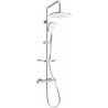 Mexen KT17 surface-mounted shower set with a rainmaker and thermostatic mixer tap, Chrome/White - 771501793-02