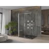 Mexen Omega extendable 3-walled shower cubicle 130 x 90 cm, transparent, Chrome + shower tray Flat - 825-130-090-01-00-3s-4070
