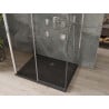 Mexen Omega extendable 3-walled shower cubicle 130 x 90 cm, transparent, Chrome + shower tray Flat - 825-130-090-01-00-3s-4070