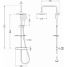 Mexen KT17 Exposed Shower Set with Rain Shower and Thermostatic Mixer, Black - 771501793-70