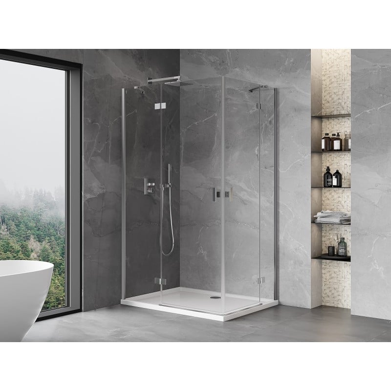 Mexen Mist-H Duo left hinged shower cabin 95 x 70 cm, transparent, chrome - 8A5-095L-070P-01-00