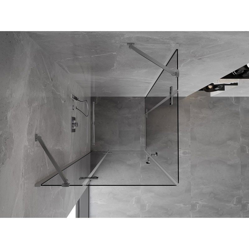 Mexen Mist-H Duo Hinged Shower Enclosure 75 x 75 cm, Transparent, Chrome - 8A5-075L-075P-01-00
