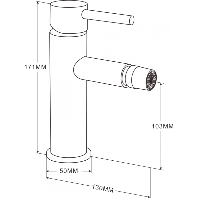 Mexen Elba chrome bidet faucet - 74120-00