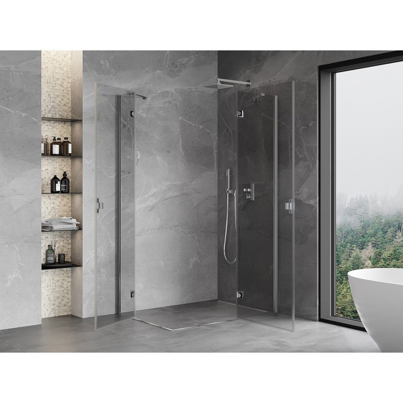 Mexen Mist-H Duo right hinged shower cabin 75 x 110 cm, transparent, chrome - 8A5-075L-110P-01-00