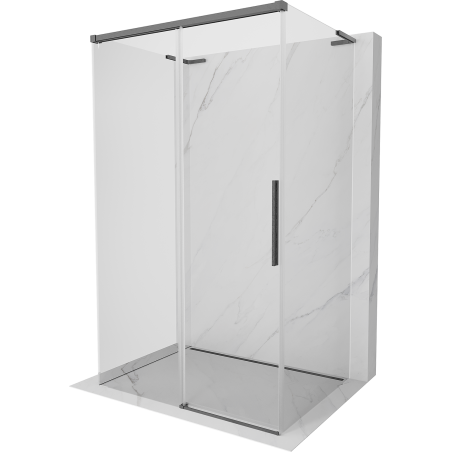 Mexen Rox-3S L 3-wall sliding shower cabin 110 x 100 cm, transparent, brushed gun gray - 8C2L-110-100-66-00-3S