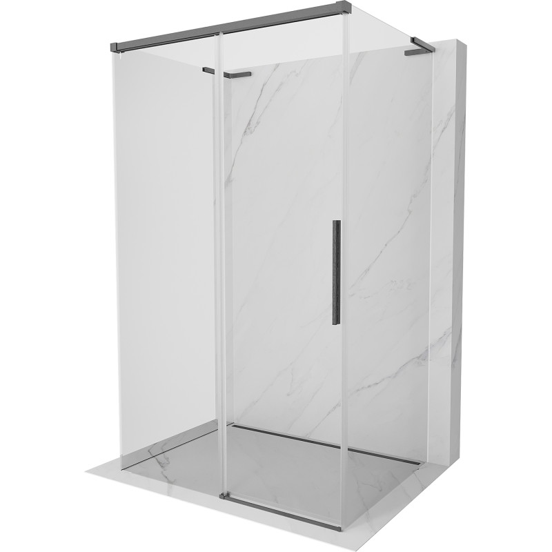 Mexen Rox-3S L 3-wall sliding shower cabin 130 x 100 cm, transparent, gun gray brushed - 8C2L-130-100-66-00-3S