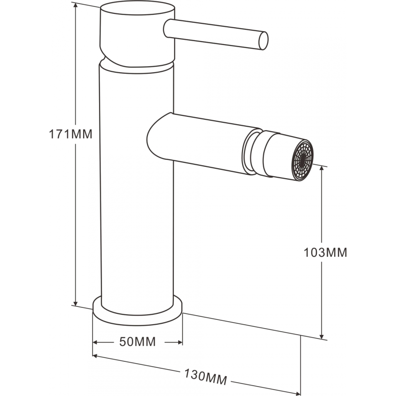 Mexen Elba white bidet faucet - 74120-20