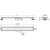 Mexen Flat 360° M13 2in1 swivel linear drain 70 cm, Chrome - 1010070-40