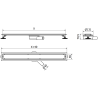 Mexen Flat 360° M13 2in1 swivel linear drain 80 cm, Chrome - 1010080-40