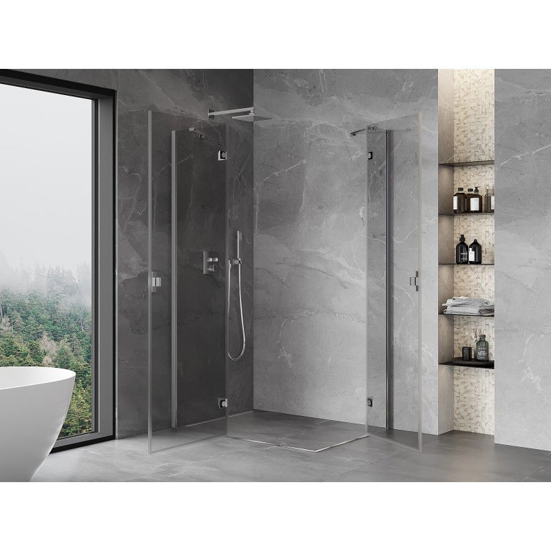 Mexen Mist-H Duo Left-Hinged Shower Enclosure 120 x 100 cm, Transparent, Chrome - 8A5-120L-100P-01-00