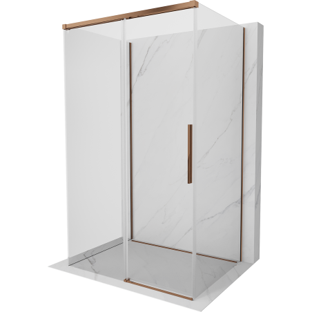 Mexen Rox-3S 3-wall sliding shower cabin 115 x 95 cm, transparent, pink gold - 8C2-115-095-60-00-3S