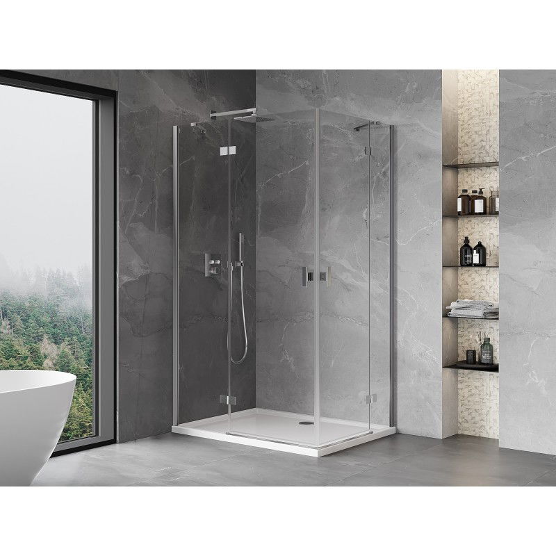Mexen Mist-H Duo left swing shower enclosure 120 x 75 cm, transparent, chrome - 8A5-120L-075P-01-00
