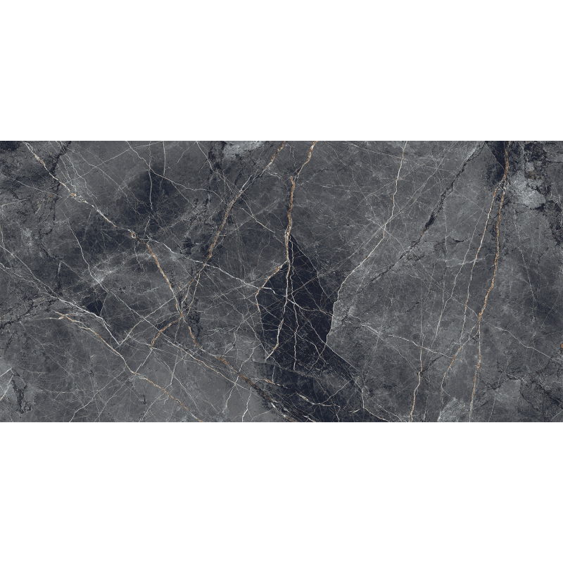 Mexen Eternity Black glazed rectified stoneware sample tile G1, floor-wall tile, glossy - TL112-02-S