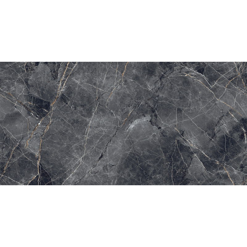 Mexen Eternity Black glazed rectified stoneware sample tile G1, floor-wall tile, glossy - TL112-02-S