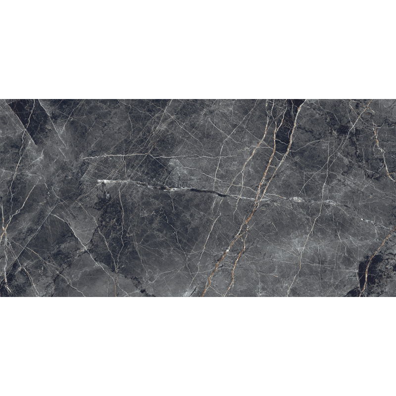 Mexen Eternity Black glazed rectified stoneware sample tile G1, floor-wall tile, glossy - TL112-02-S