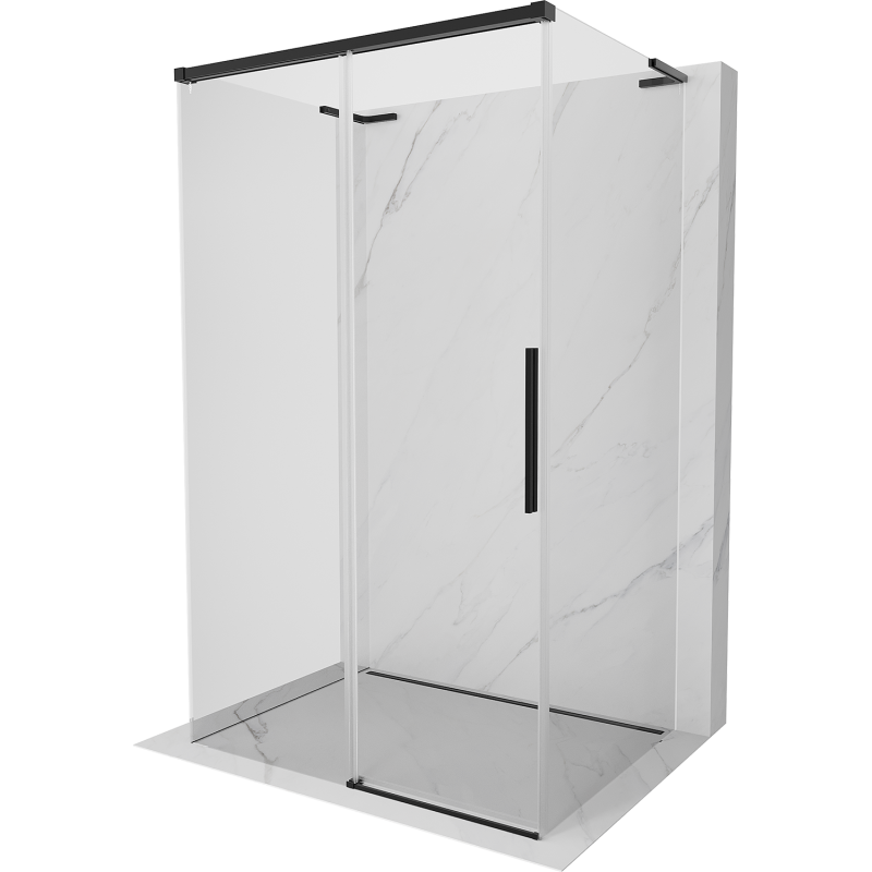 Mexen Rox-3S L 3-wall sliding shower cabin 125 x 80 cm, transparent, black - 8C2L-125-080-70-00-3S