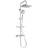 Mexen KT33 exposed shower set with rain shower and thermostatic mixer, chrome - 771503393-00