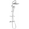 Mexen KT33 exposed shower set with rainfall showerhead and thermostatic faucet, chrome - 771503393-00