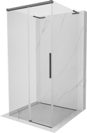 Mexen Rox-3S L 3-sided sliding shower cabin 90 x 90 cm, transparent, gun gray brushed - 8C2L-090-090-66-00-3S