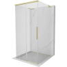 Mexen Rox-3S L 3-wall sliding shower cabin 90 x 90 cm, transparent, brushed gold - 8C2L-090-090-55-00-3S