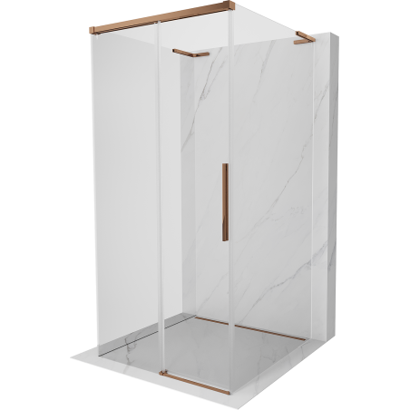 Mexen Rox-3S L 3-wall sliding shower cabin 90 x 90 cm, transparent, rose gold - 8C2L-090-090-60-00-3S