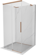 Mexen Rox-3S L 3-sided sliding shower cabin 95 x 95 cm, transparent, brushed copper - 8C2L-095-095-65-00-3S
