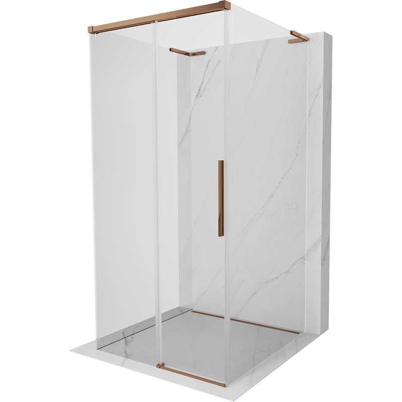 Mexen Rox-3S L 3-sided sliding shower cabin 95 x 95 cm, transparent, rose gold - 8C2L-095-095-60-00-3S