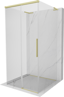 Mexen Rox-3S L 3-sided sliding shower cabin 95 x 95 cm, transparent, brushed gold - 8C2L-095-095-55-00-3S