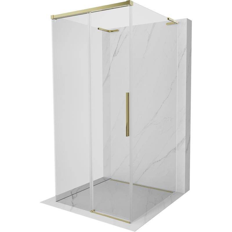 Mexen Rox-3S L 3-sided sliding shower cabin 110 x 110 cm, transparent, gold - 8C2L-110-110-50-00-3S