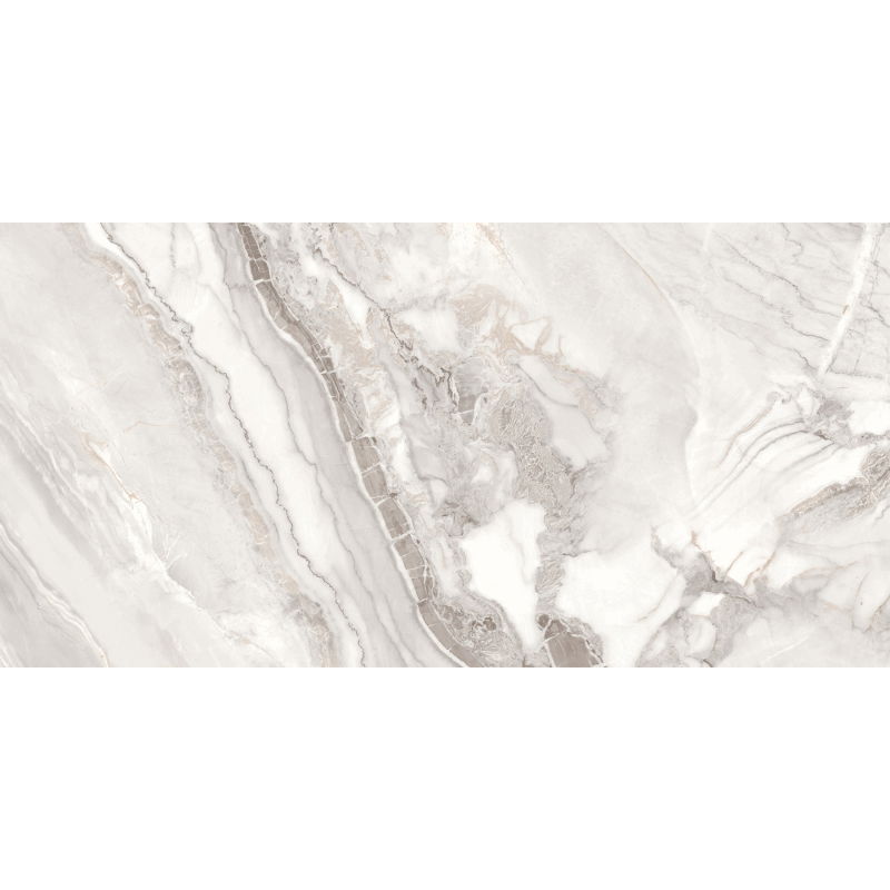 Mexen Limos White glazed rectified stoneware sample G1, floor and wall tile 120 x 60 cm, gloss - TL127-03-S