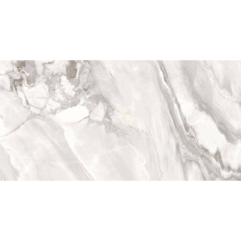 Mexen Limos White glazed rectified stoneware sample G1, floor and wall tile 120 x 60 cm, gloss - TL127-03-S