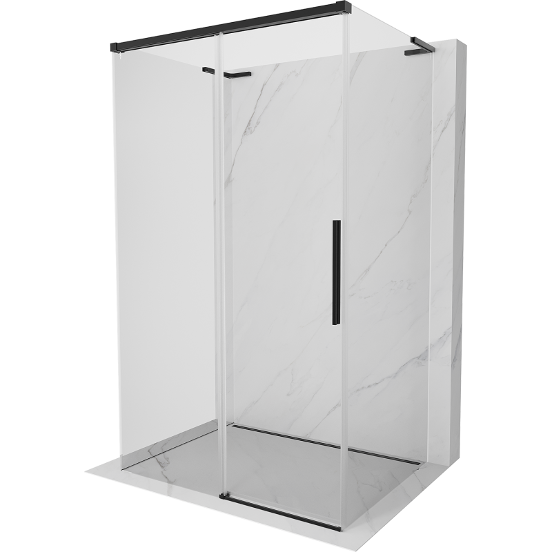 Mexen Rox-3S L 3-Walled Sliding Shower Cabin 120 x 80 cm, Transparent, Black - 8C2L-120-085-70-00-3S