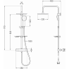 Mexen KT33 exposed shower set with rain shower and thermostatic mixer, white/chrome - 771503393-21