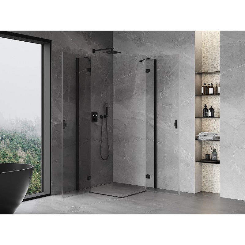 Mexen Mist-H Duo Hinged Shower Enclosure 85 x 85 cm, Transparent, Black - 8A5-085L-085P-70-00