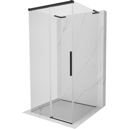 Mexen Rox-3S L 3-sided sliding shower cabin 100 x 100 cm, transparent, black - 8C2L-100-100-70-00-3S