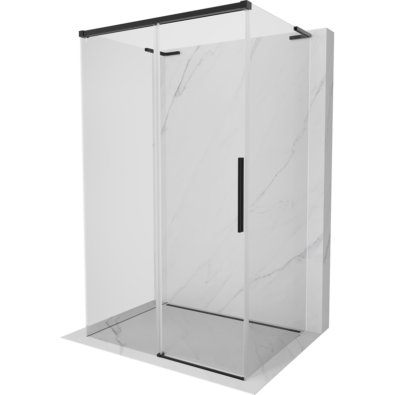 Mexen Rox-3S L 3-wall sliding shower cabin 120 x 100 cm, transparent, black - 8C2L-120-100-70-00-3S