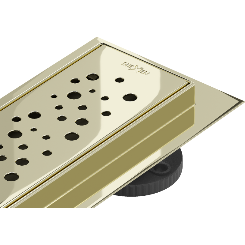 Mexen Flat 360° M12 swivel linear drain 100 cm, Gold - 1521100-40