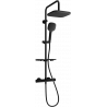 Mexen KT33 surface-mounted shower set with rain shower head and thermostatic faucet, black - 771503393-70