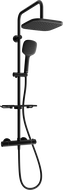 Mexen KT33 exposed shower set with rain shower and thermostatic faucet, black - 771503393-70