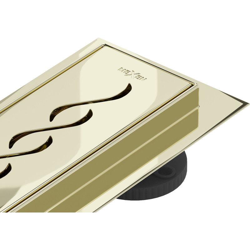 Mexen Flat 360° M18 rotary linear drain 60 cm, gold - 1523060-40