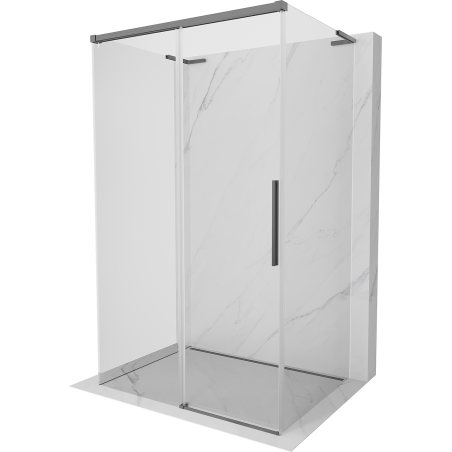 Mexen Rox-3S L 3-sided sliding shower cabin 130 x 70 cm, transparent, gun metal - 8C2L-130-070-95-00-3S
