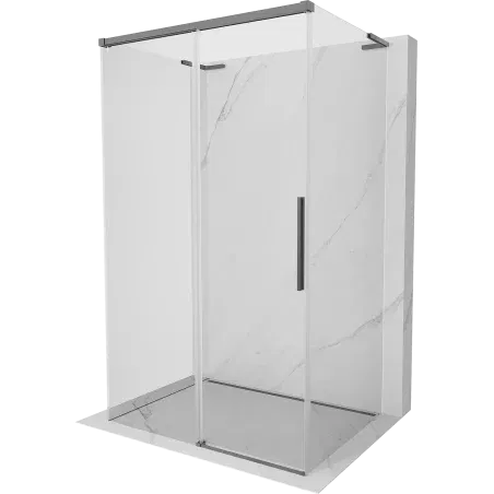 Mexen Rox-3S L 3-wall sliding shower cabin 135 x 70 cm, transparent, gun metal - 8C2L-135-070-95-00-3S